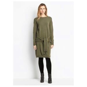 Vince Cashmere-Wool Tie Waist Sweater Dress
